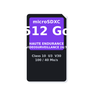 Carte microSD 512 Go Haute Endurance — Spéciale vidéosurveillance